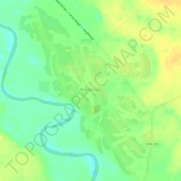 Топографическая карта Ануйское, высота, рельеф