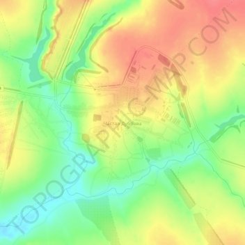 Топографическая карта Частая Дубрава, высота, рельеф