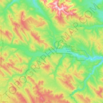 Топографическая карта North Ram River, высота, рельеф
