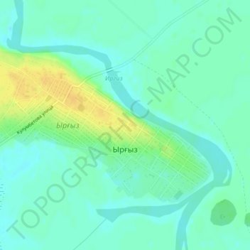 Топографическая карта Иргиз, высота, рельеф