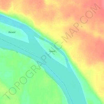 Топографическая карта Сенной, высота, рельеф