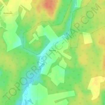 Топографическая карта Кикино, высота, рельеф