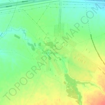Топографическая карта Костенеево, высота, рельеф