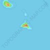 Топографическая карта остров Клыкова, высота, рельеф