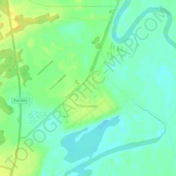 Топографическая карта Пахомова, высота, рельеф