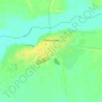 Топографическая карта Плешково, высота, рельеф