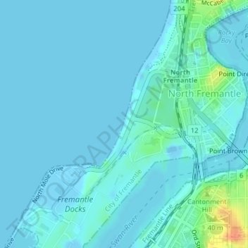 Топографическая карта Port Beach, высота, рельеф