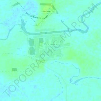 Топографическая карта Крыловка, высота, рельеф
