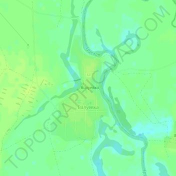 Топографическая карта Валуевка, высота, рельеф