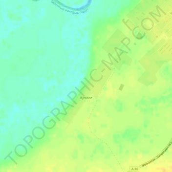 Топографическая карта Луговое, высота, рельеф