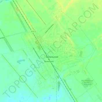 Топографическая карта Зональное, высота, рельеф