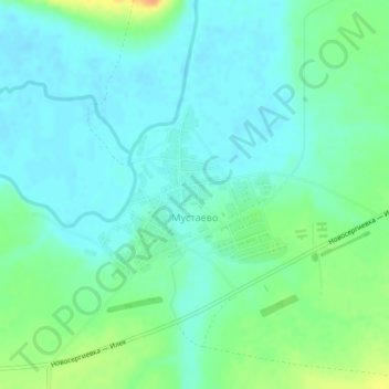 Топографическая карта Мустаево, высота, рельеф