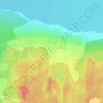 Топографическая карта Овраги, высота, рельеф