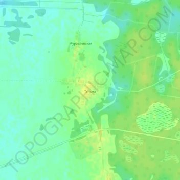 Топографическая карта Тельма, высота, рельеф