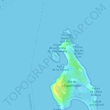 Топографическая карта Isla de Torretes, высота, рельеф