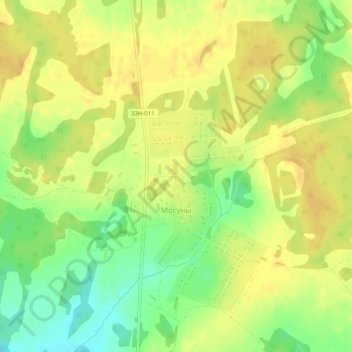 Топографическая карта Мосуны, высота, рельеф