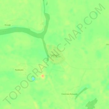 Топографическая карта Тулубьево, высота, рельеф