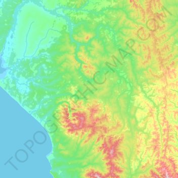 Топографическая карта Виахту, высота, рельеф