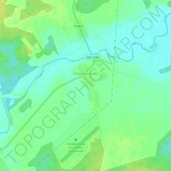 Топографическая карта Скоморохово, высота, рельеф
