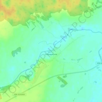 Топографическая карта Скородумское, высота, рельеф