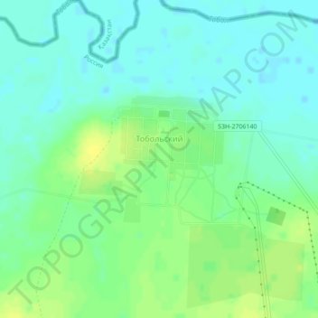 Топографическая карта Тобольский, высота, рельеф