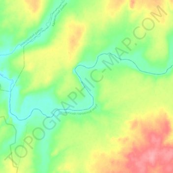 Топографическая карта Большой Кумак, высота, рельеф
