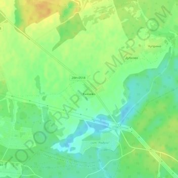 Топографическая карта Князево, высота, рельеф