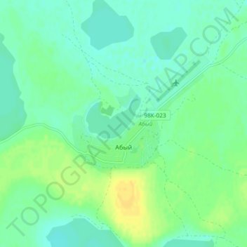 Топографическая карта Абый, высота, рельеф