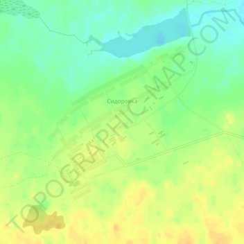 Топографическая карта Сидоровка, высота, рельеф