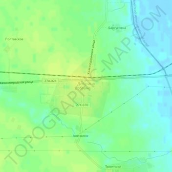 Топографическая карта Добрино, высота, рельеф