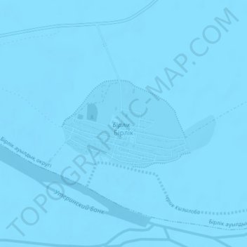 Топографическая карта Бирлик, высота, рельеф