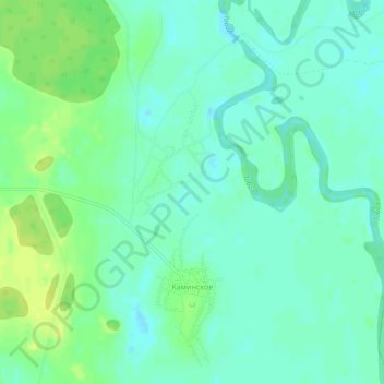 Топографическая карта Каминское, высота, рельеф