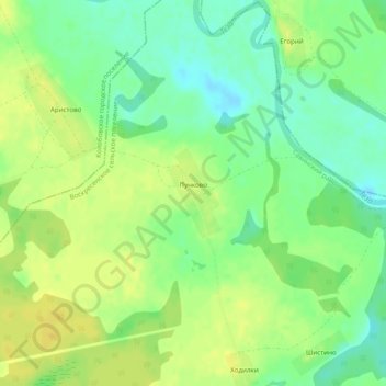 Топографическая карта Пучково, высота, рельеф