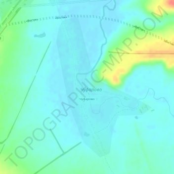 Топографическая карта Чуфарово, высота, рельеф