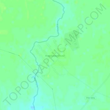 Топографическая карта Новокировский, высота, рельеф