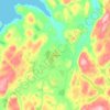 Топографическая карта Заозёрск, высота, рельеф