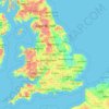 Топографическая карта England, высота, рельеф