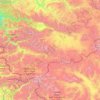 Топографическая карта Кош-Агачский район, высота, рельеф