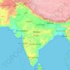Топографическая карта India, высота, рельеф