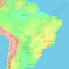 Топографическая карта Brasil, высота, рельеф