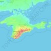 Топографическая карта Республика Крым, высота, рельеф