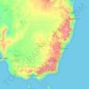 Топографическая карта New South Wales, высота, рельеф
