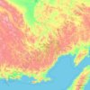 Топографическая карта Магаданская область, высота, рельеф
