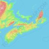 Топографическая карта Nova Scotia, высота, рельеф
