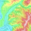 Топографическая карта Калтан, высота, рельеф